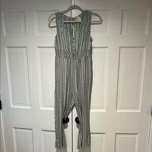 Striped sage green Jumpsuit